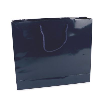 Geschenktasche, glänzend dunkelblau | 40 x 35 x 10 cm
