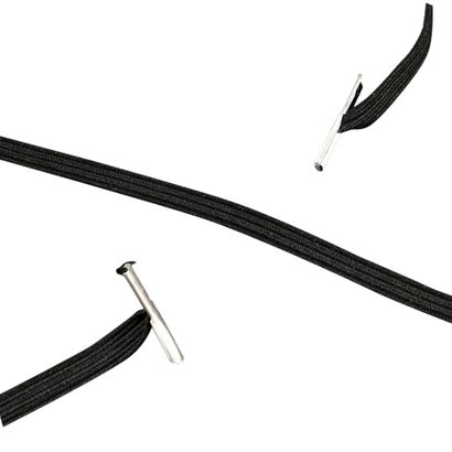 Flachgummi mit 2 Splinten schwarz  | 340 mm