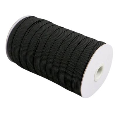 Gummiband 10 mm flach schwarz