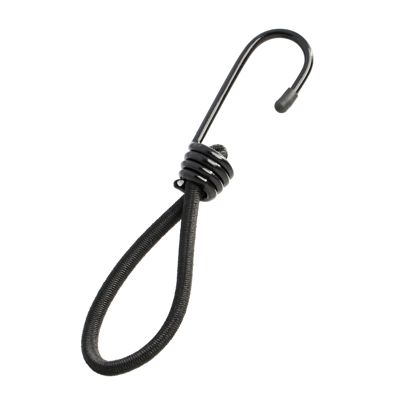 Corde élastique avec crochet métallique, extra forte, 170 mm, noire 