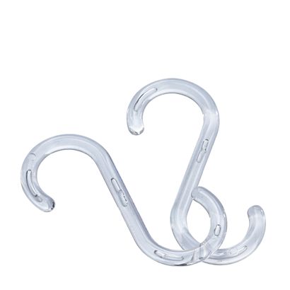 S-Haken, 55 mm lang, Kunststoff transparent transparent