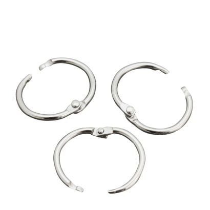 Anneaux de reliure métal 19 mm - livrés ouverts  | argent 
