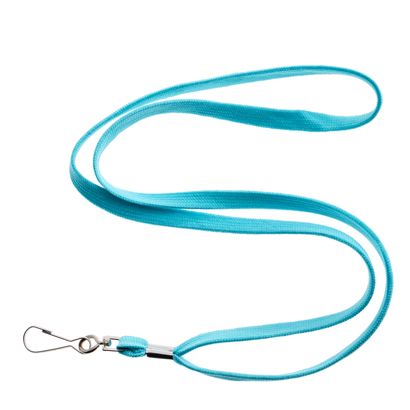 Lanyard, largeur 10 mm bleu clair  | avec crochet métallique pivotant 