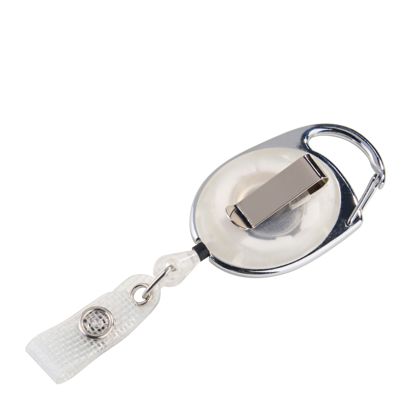 Ausweisjojo mit Clip weiß, transparent