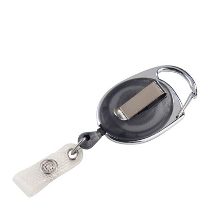 Ausweisjojo mit Clip schwarz, transparent
