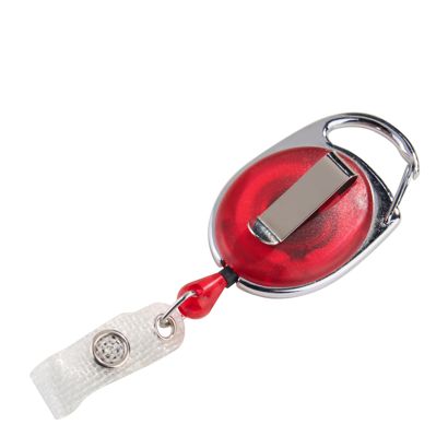 Ausweisjojo mit Clip rot, transparent