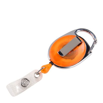 Ausweisjojo mit Clip orange, transparent