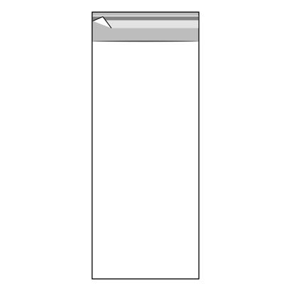 Klappenbeutel, wiederverschließbar, OPP-Folie, transparent 100 x 250 mm