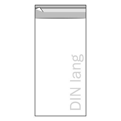 Klappenbeutel, wiederverschließbar, OPP-Folie, transparent 115 x 220 mm - 1/3 A4