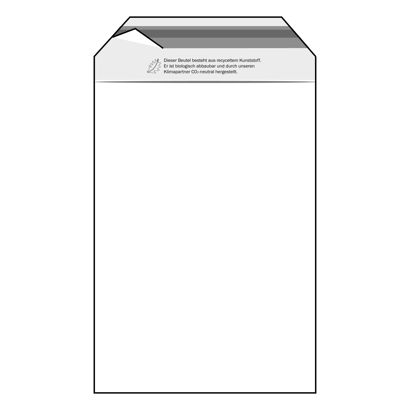 Klappenbeutel, wiederverschließbar, PE-Folie, transparent 165 x 220 mm - recycelt