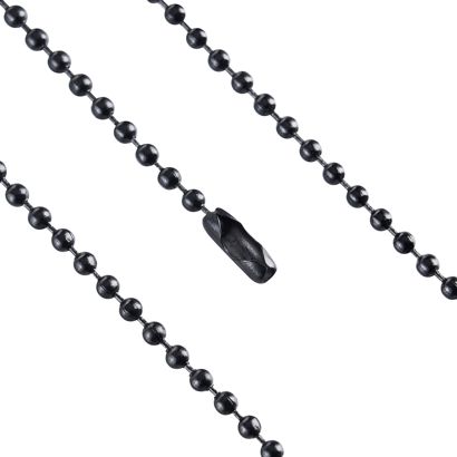 Kugelketten mit Verschluss schwarz | 2,4 mm | 150 mm