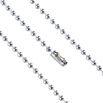 Chaînes sphériques avec fermeture à compression 900 mm | 2.4 mm | argent  | sans nickel 