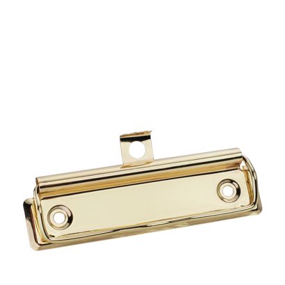 Pince pour porte-bloc avec suspente coulissante, 100 x 30 mm, laitonnée avec suspente coulissante  | 100 x 30 mm 