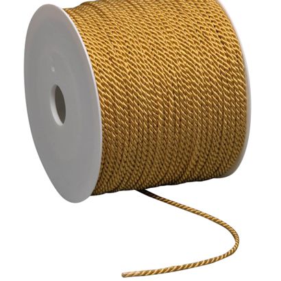 Atlaskordel auf Rolle, 2 mm x 100 m, Viskose gold