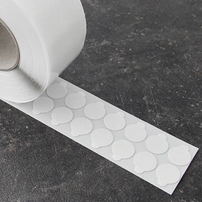 Doppelseitige Reinacrylat-Klebepunkte, 1 mm dick, stark/stark 25 mm | 3.000 STK