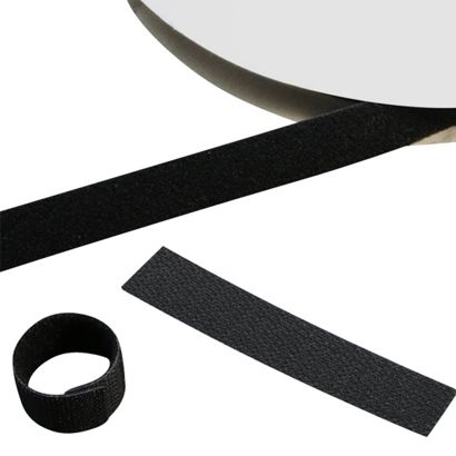 Bande auto-agrippante, dos à dos , rouleau de 5 m, noir 10 mm