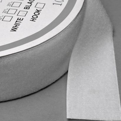 Klettband zum Nähen, Flausch (Rolle mit 25 m) 50 mm | weiß