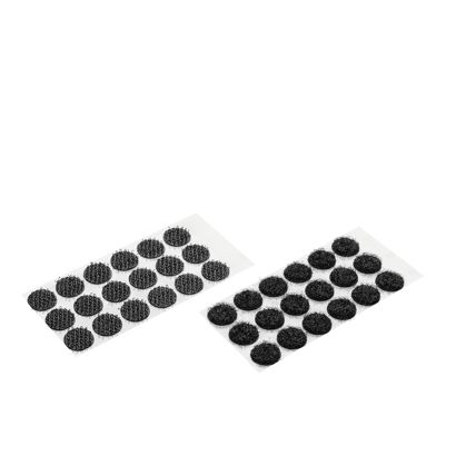 Klettpunkte auf Bogen, Set aus Haken und Flausch 10 mm | schwarz | 216 STK | Set - Haken und Flausch