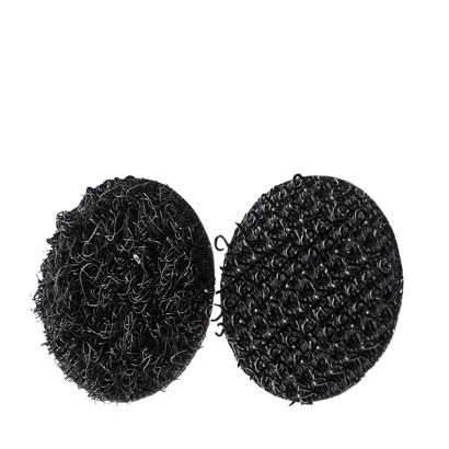 Klettpunkte auf Bogen, Set aus Haken und Flausch 16 mm | schwarz  | Set - Haken und Flausch  | 96 Paar