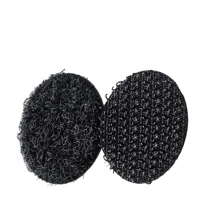 Klettpunkte auf Bogen, Set aus Haken und Flausch 21 mm | schwarz | 108 STK | Set - Haken und Flausch