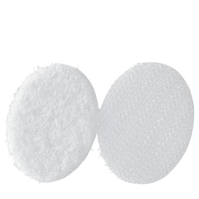 Klettpunkte auf Bogen, Set aus Haken und Flausch 33 mm | weiß  | Set - Haken und Flausch  | 96 Paar
