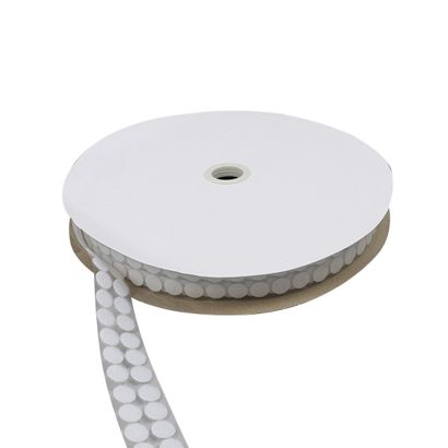 Klettpunkte auf Rolle, 13 mm | weiß | Flausch