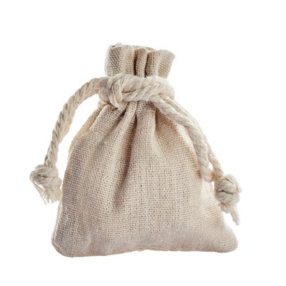 Sachets aspect lin, petit côté ouvert, naturel, paquet de 10 unités, 80 x 100 mm
