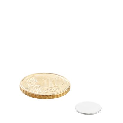 Aimants néodymes en forme de disque 10 mm x 0,6 mm | N38, axial (parallèle à la hauteur)