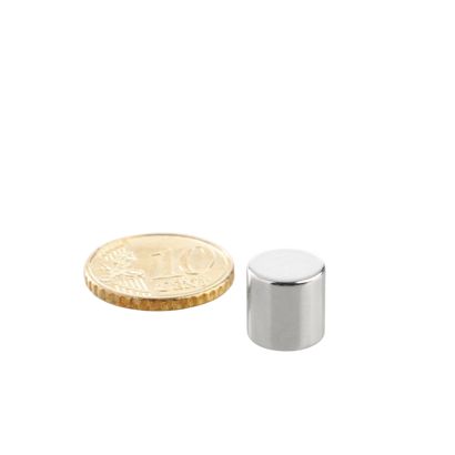Aimants néodymes en forme de disque 10 mm x 10 mm | N35, axial (parallèle à la hauteur)