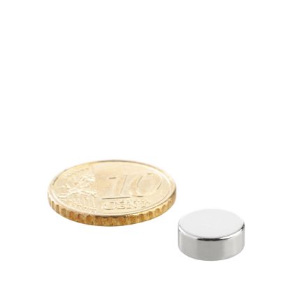 Aimants néodymes en forme de disque 10 mm x 4 mm | N35, axial (parallèle à la hauteur)