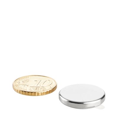Scheibenmagnete aus Neodym, selbstklebend silber | 20 mm x 3 mm | 3M 4920