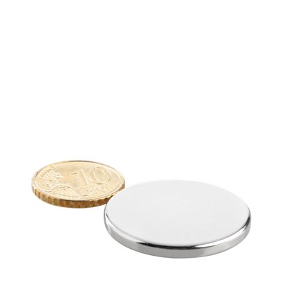 Scheibenmagnete Neodym 30 mm x 3 mm | N45, axial (parallel zur Höhe)
