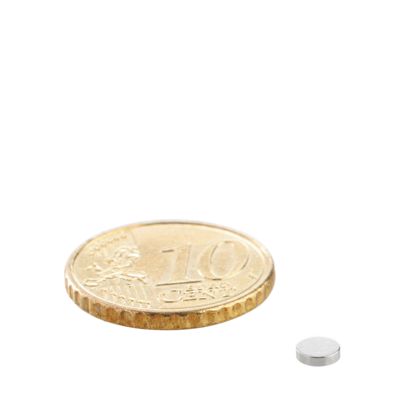Aimants néodymes en forme de disque 4 mm x 1 mm | N45, axial (parallèle à la hauteur)