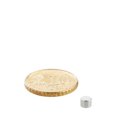 Aimants néodymes en forme de disque 4 mm x 3 mm | N35, axial (parallèle à la hauteur)