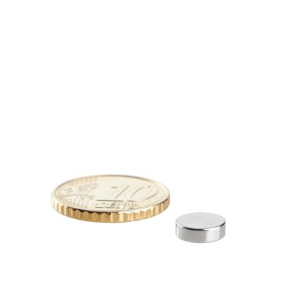 Aimants néodymes en forme de disque 8 mm x 3 mm   | N35, axial (parallèle à la hauteur) 