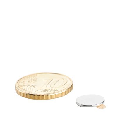 Scheibenmagnete aus Neodym, selbstklebend silber | 9,5 mm x 0,75 mm | 3M 467