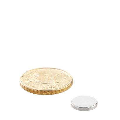 Aimants néodymes en forme de disque 9,5 mm x 1,5 mm | N35, axial (parallèle à la hauteur)