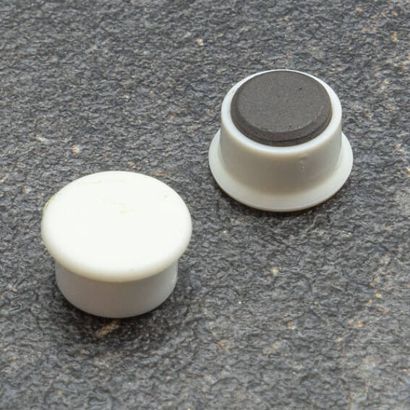 Büromagnet, rund, weiß, 20 mm 13 mm | weiß