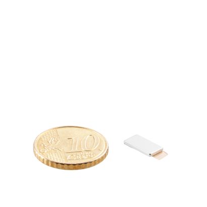 Quadermagnete aus Neodym, selbstklebend, vernickelt 10 x 5 mm | 1 mm