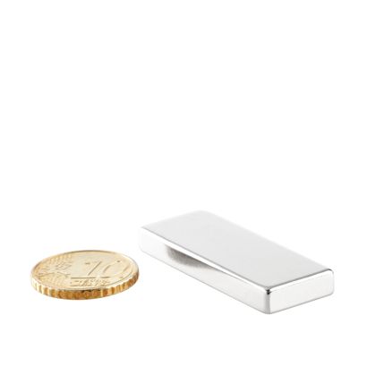 Quadermagnete aus Neodym, vernickelt 40 x 15 mm | 5 mm