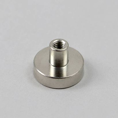 Topfmagnet mit Gewindebuchse, Neodym 16 mm | vernickelt