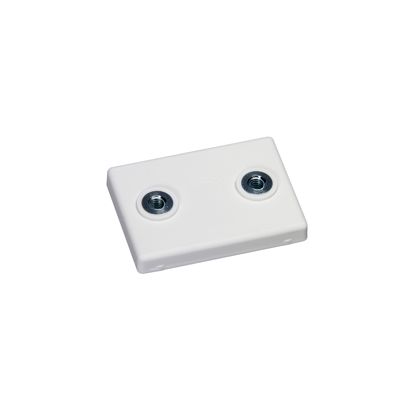 Gummierte Magnete, rechteckig, mit Innengewinde weiß | 2x M4x4,5 mm | 14,9 kg