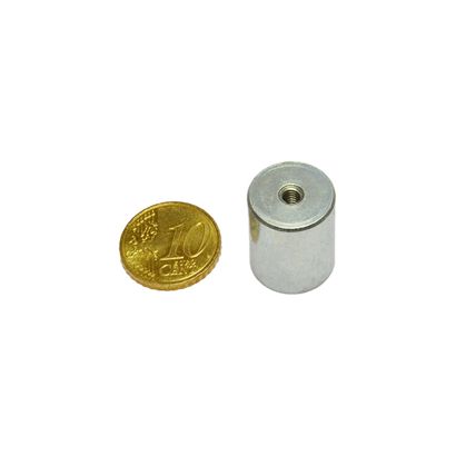 AlNiCo-Stabgreifer mit Innengewinde 16 mm | silber