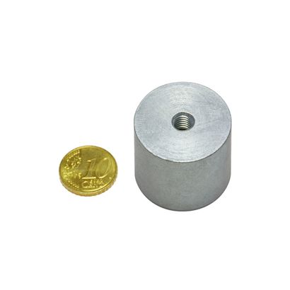 Aimants grappin cylindrique AlNiCo avec filetage intérieur 27 mm | null