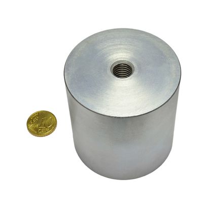 AlNiCo-Stabgreifer mit Innengewinde 63 mm | silber