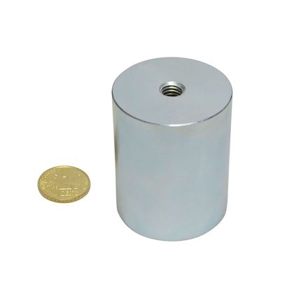 Aimant grappin cylindrique en néodyme avec filetage intérieur 40 mm | 50 mm