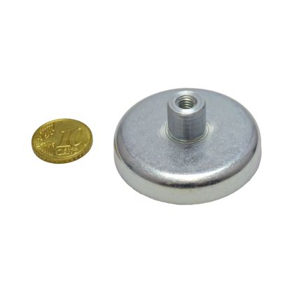 Aimants en pot en ferrite avec manchon fileté 47 mm | 20,5 mm | null