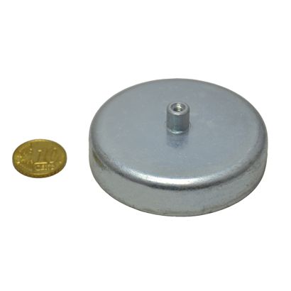 Aimants en pot en ferrite avec manchon fileté 63 mm | 22 mm | null