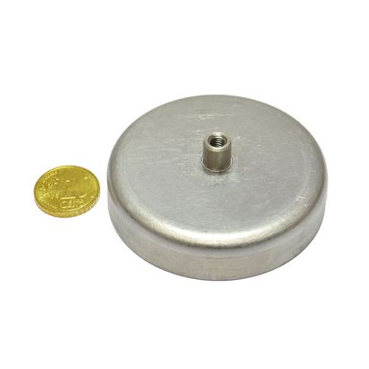 Ferrit-Topfmagnete mit Gewindebuchse 63 mm | 22 mm | Ferrit, Edelstahl