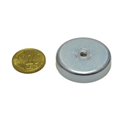 Aimants en pot en ferrite avec filetage intérieur 32 mm | M4 | 7 mm